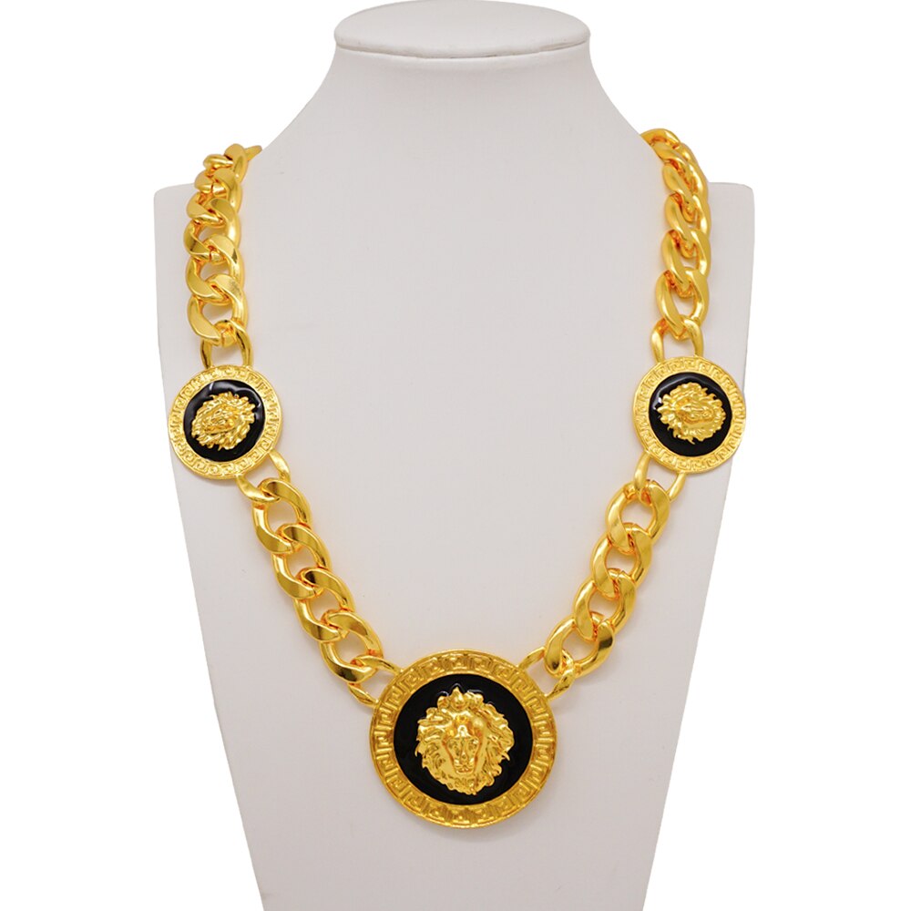 Dubai African Gold Color Jewelry Set For Women Wedding Bridal Long Necklace Ethiopia Necklace Earrings Bracelet Ring Jewellery