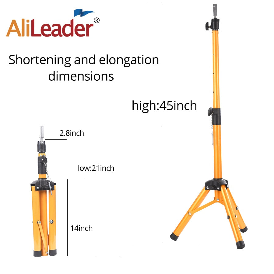 Alileader 2022 New Adjustable Mannequin Head Tripod Black Gold 125 Cm Canvas Mannequin Head Wig Stand Tripod Wig Making Kit штат