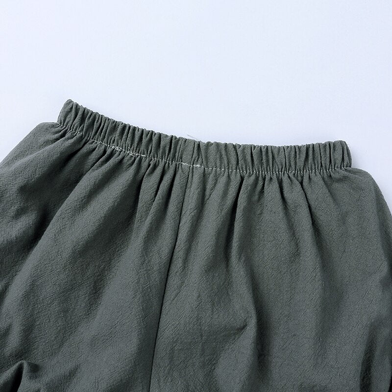 Essentials Baby Girls Clothing 2 Pieces Set Lacing Ruffle Sleeve Cozy Tops Skirts+Shorts Little Kids Clothes For Toddler Outfits