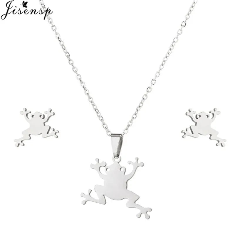100% Cute Swallow Stainless Steel Pendents Necklaces for Women Small Lion Tiger Bee Snake Animal Earrings Stud Birthday Gifts