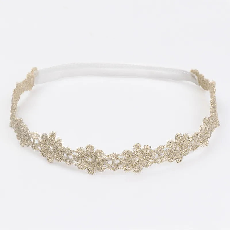 Baby Headband Gold Flower Leaf Girl Newborn Kids Children Elastics Bandage Hair Accessory Hairbands Clothing Photography Baptism