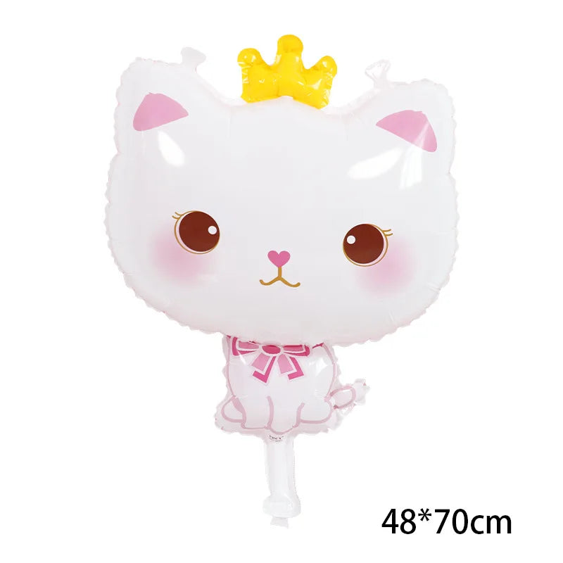 Pink Gabbys Dollhouse Cats Birthday Party Decoration Disposable Tablecloth Cup 3D Doll Balloon For Girls Baby Shower Supplies