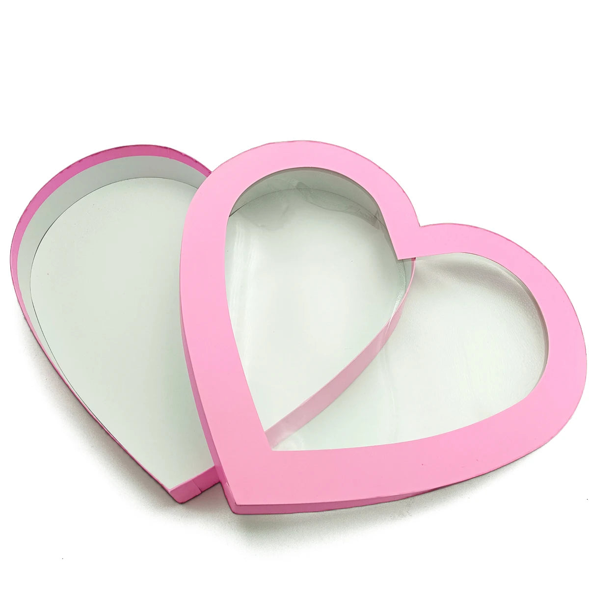 31x31cm Large Mothers Day Chocolate Sweets Charcuterie Packaging Heart Shaped Gift Box With Window