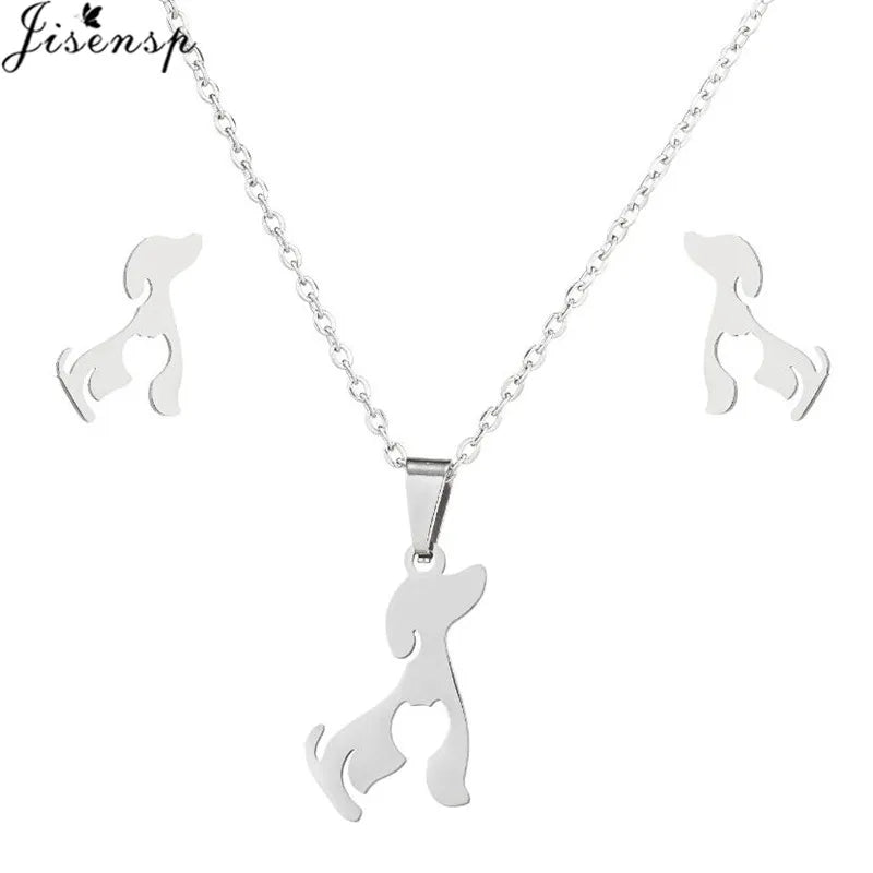 100% Cute Swallow Stainless Steel Pendents Necklaces for Women Small Lion Tiger Bee Snake Animal Earrings Stud Birthday Gifts