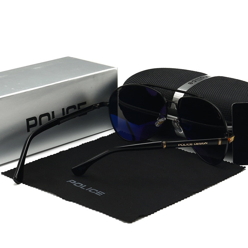 POLICE Men Polarized Sunglasses For Men Women Aluminum Magnesium Sun Glasses Driving Glasses Rectangle Shades For Men Eyewear