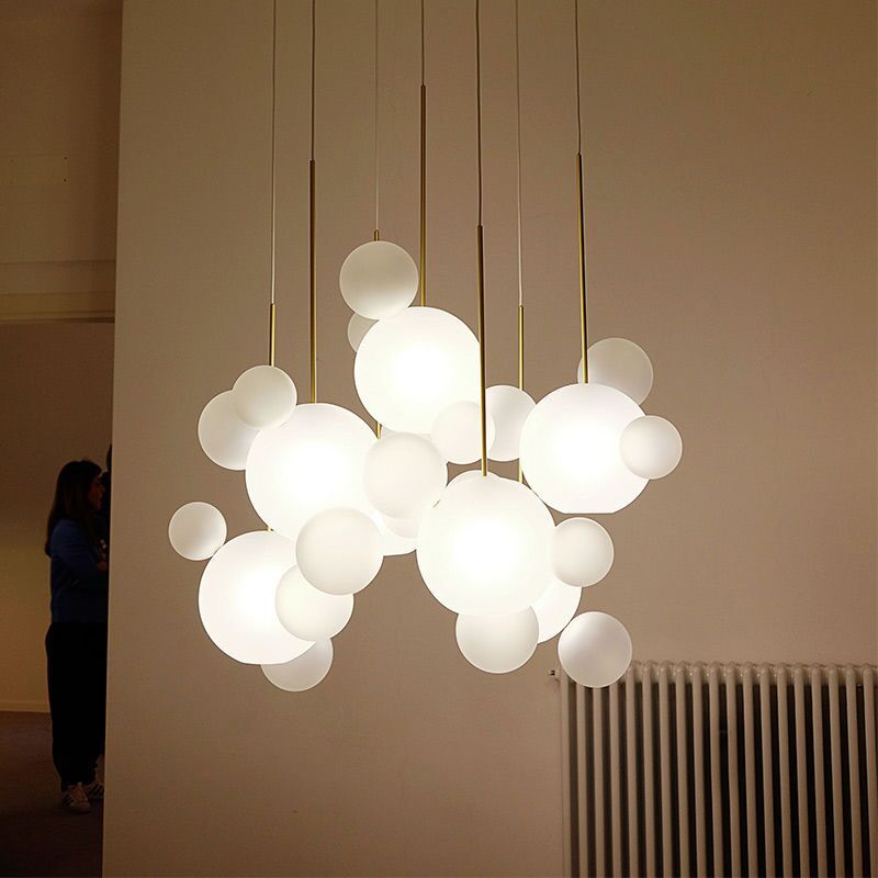 Modern Led Chandelier for Living Room Indoor Lighting Clear Frosted Glass Lampshade Kitchen Pendant Lamp Dining Room Home Decor