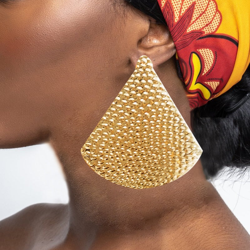 Hoop Earring For Women Gold Color Stud Big Pendant dangle Drop  Earrings