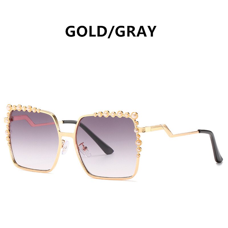 Oversized Square Sun Glasses Ladies 2021 New Luxury Pearl Sunglasses Women Brand Designer Fashion Shades Big Frame Oculos очки