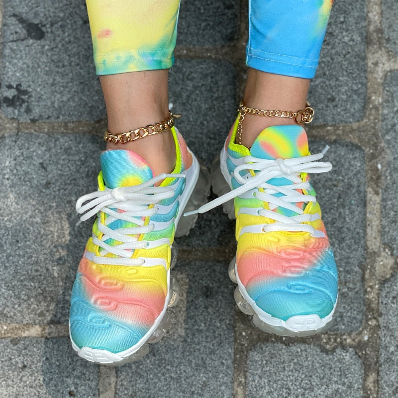 Red Casual Sports Shoes for Women Comfort Mesh Tennis Shoes Light Sneakers Women 2023 New Plus Size 43 Student Vulcanized Shoe