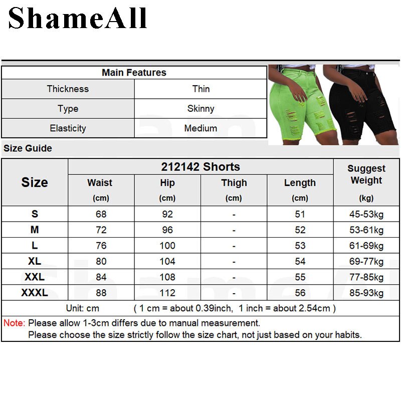 Sexy Ripped Skinny Jeans Shorts Fluorescent Destroyed Holes Stretch Leggings Short Pants Denim Bermudas Baggy Torn Jeggings