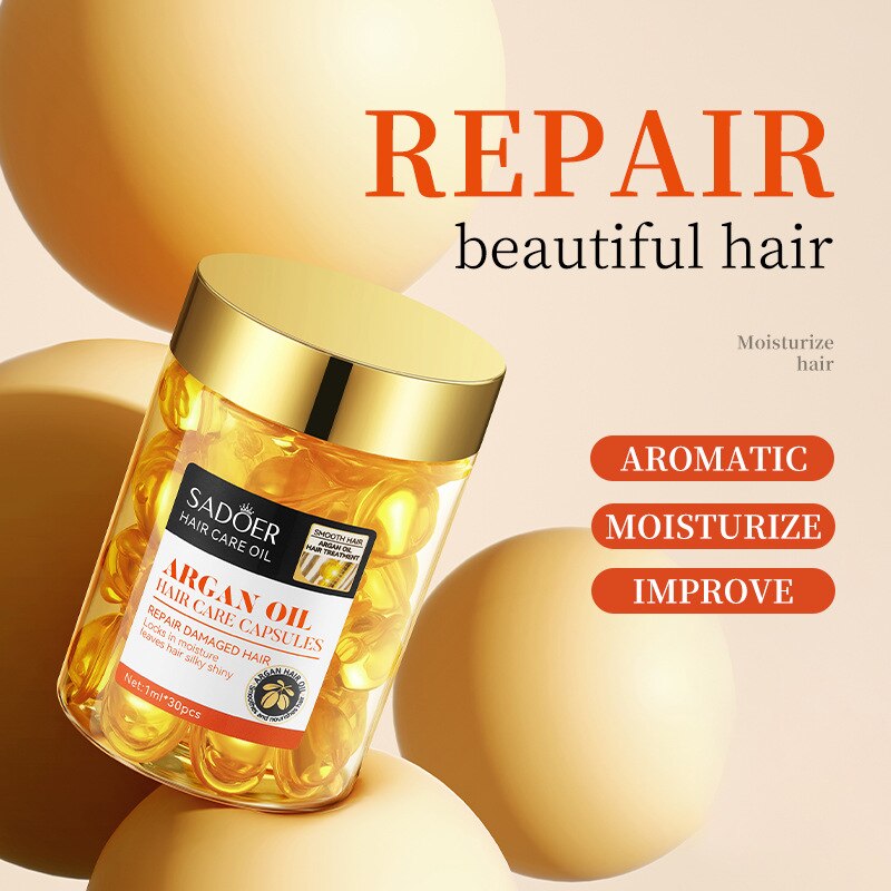 Hair Vitamin Nuts Oil Care Capsule Keratin Complex Oil Smooth Silky Hair Serum Anti Hair Loss Hair Masks Repair Frizz Damaged