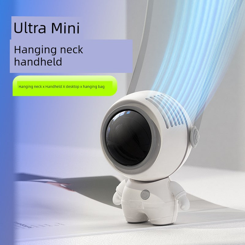 2023 New Style Little Fan Portable Portable Mute Office Desk Hanging Neck Desktop Student Mini USB Little Fan Charging Strong Head-Shaking Handheld Electric Pocket Turbine with Spray