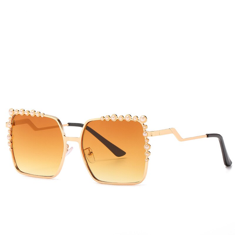 Oversized Square Sun Glasses Ladies 2021 New Luxury Pearl Sunglasses Women Brand Designer Fashion Shades Big Frame Oculos очки