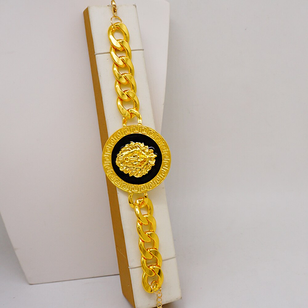 Dubai African Gold Color Jewelry Set For Women Wedding Bridal Long Necklace Ethiopia Necklace Earrings Bracelet Ring Jewellery