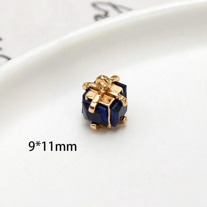 1pcs Copper Inlaid Zircon Crystal Flower Bud Water Drop Square Pendant Diy Jewelry Earrings Necklace Bracelet Handmade Charms