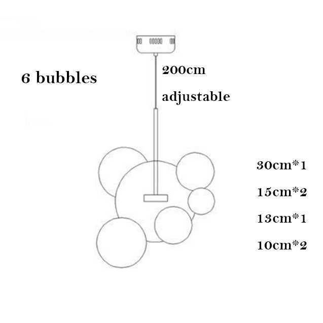 Modern Led Chandelier for Living Room Indoor Lighting Clear Frosted Glass Lampshade Kitchen Pendant Lamp Dining Room Home Decor