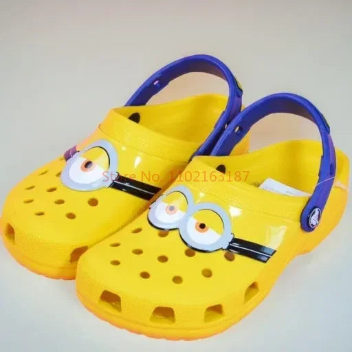 Children'S Croc Shoes Minions Boys And Girls Beach Shoes Slippers Sandals Non-Slip Breathable Wear-Resistant Toe-Toe Slippers