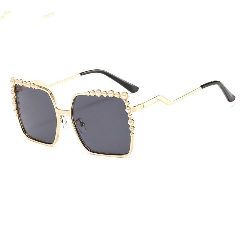 Oversized Square Sun Glasses Ladies 2023 New Luxury Pearl Sunglasses Women Brand Designer  Fashion Shades big Square