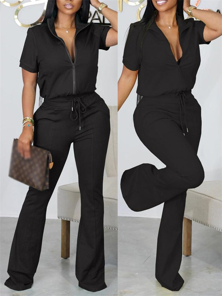 2023 Two Piece Sets Womens Geometric Print Zip Up Top &amp; Drawstring Pants Set Outifits Fashion Tracksuits Casual T Female Outfit