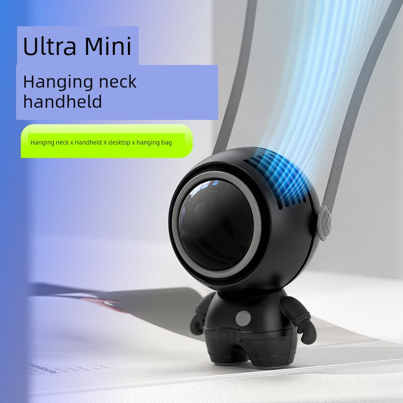 2023 New Style Little Fan Portable Portable Mute Office Desk Hanging Neck Desktop Student Mini USB Little Fan Charging Strong Head-Shaking Handheld Electric Pocket Turbine with Spray