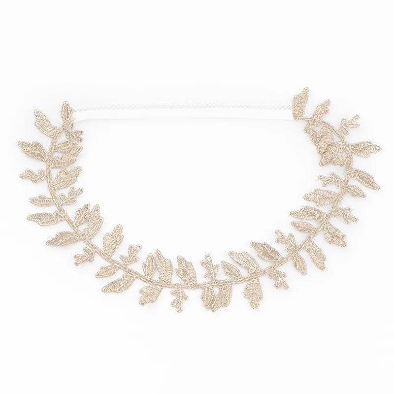 Baby Headband Gold Flower Leaf Girl Newborn Kids Children Elastics Bandage Hair Accessory Hairbands Clothing Photography Baptism