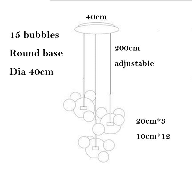 Modern Led Chandelier for Living Room Indoor Lighting Clear Frosted Glass Lampshade Kitchen Pendant Lamp Dining Room Home Decor