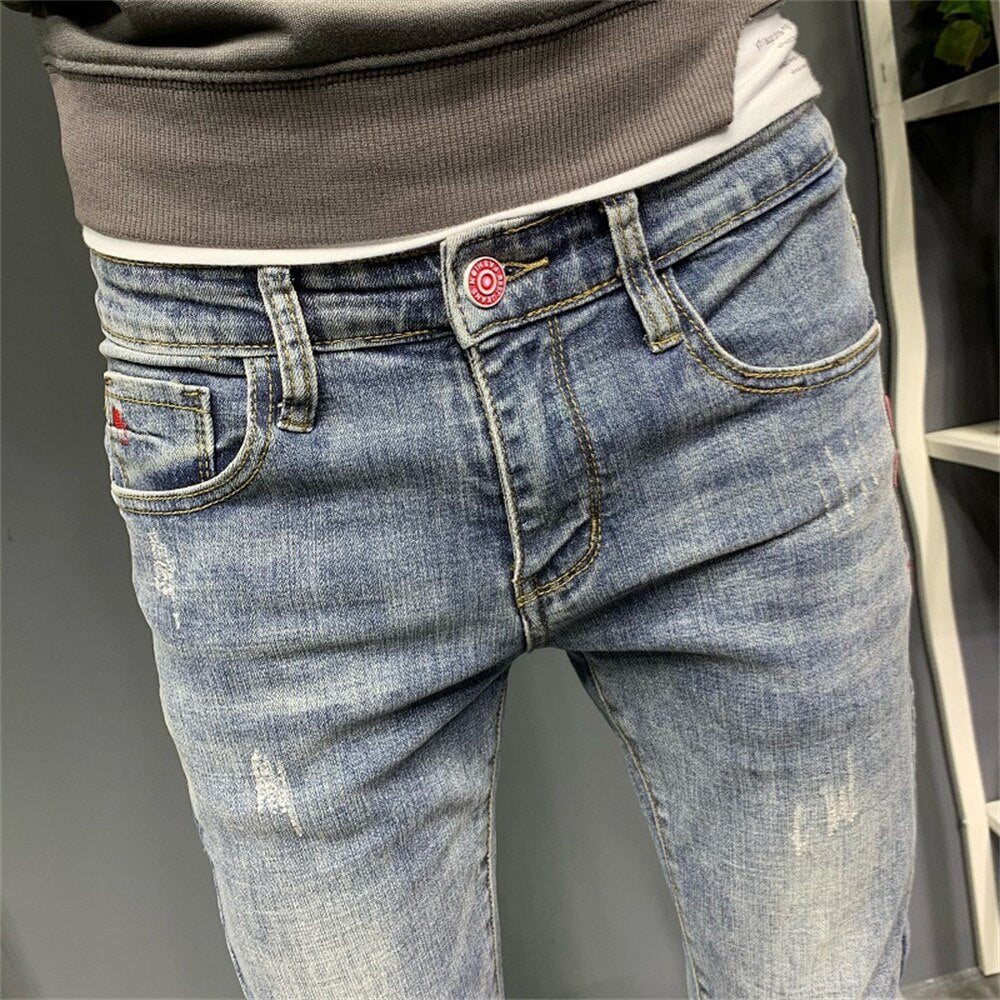 2022 Brand Men Jeans Slim Fit Skinny Denim Jeans Designer Elastic Straight Jeans Stretch Trousers Jeans for Men