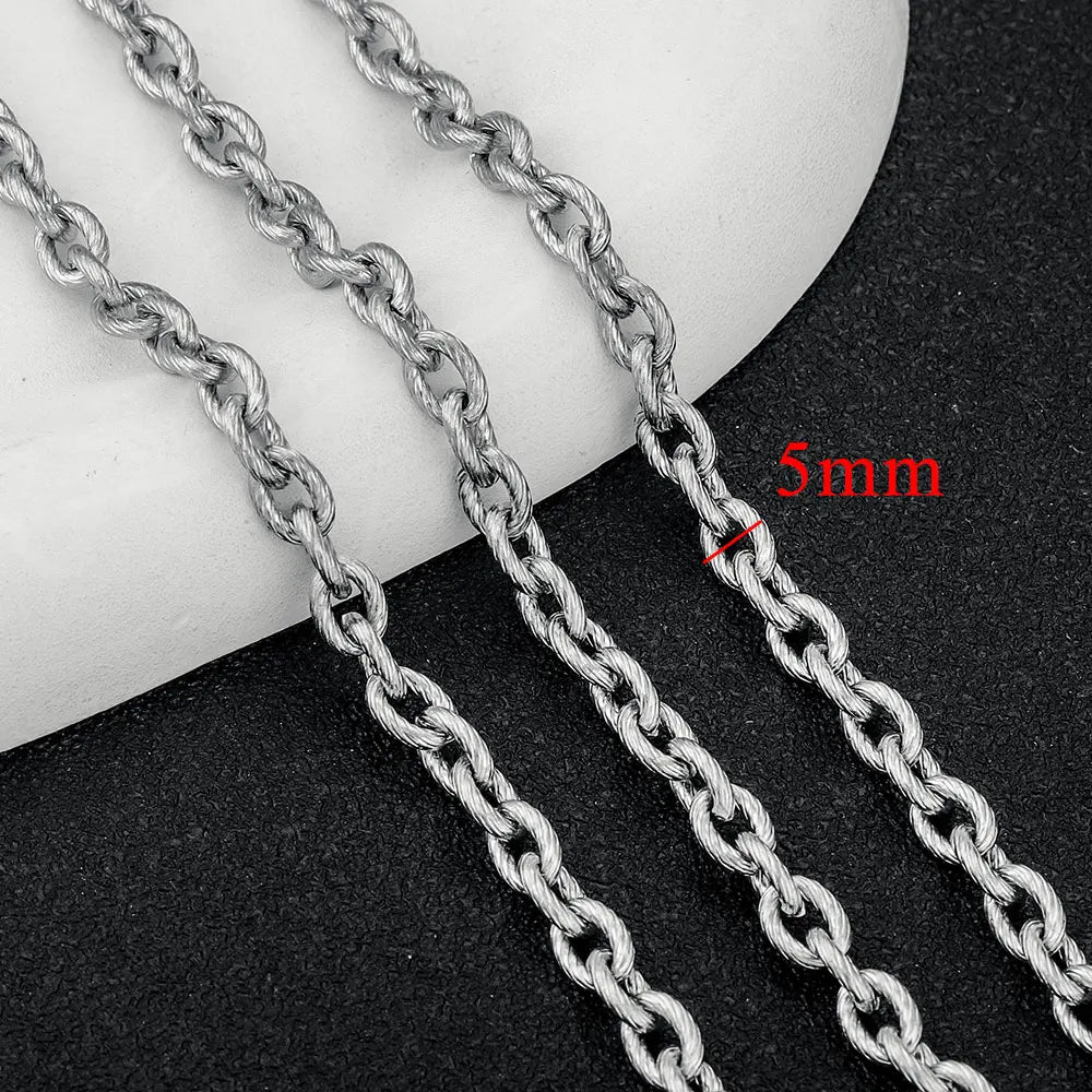 1 Meter Stainless Steel Chain Oval Heart Dolphin Hip Hop NK Cable for DIY Necklace Bracelet Jewelry Making Accessories Wholesale