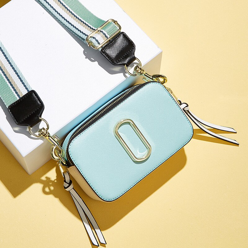 Diinovivo High Quality Square Bag For Women Crossbody Bag PU Leather Shoulder Bag Wide Strap Fashion Panelled Camera BagWHDV2411