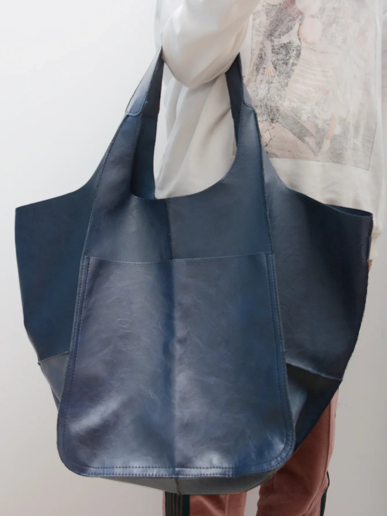 Leather Hasp Bucket Bags Women Handbags Interior Zipper Pockets Shoulder Bags Totes Vintage Style Large Capaccity Soft