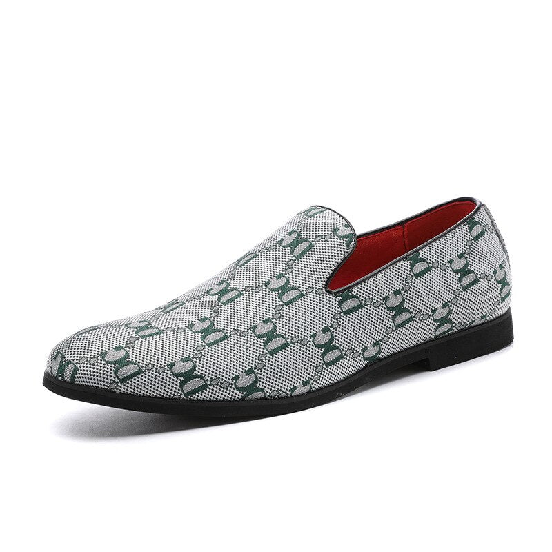 Loafers Men Shoes Personality Letter Canvas Breathable Round Toe Slip-on Classic Business Casual Party Daily Dress Shoes CP330