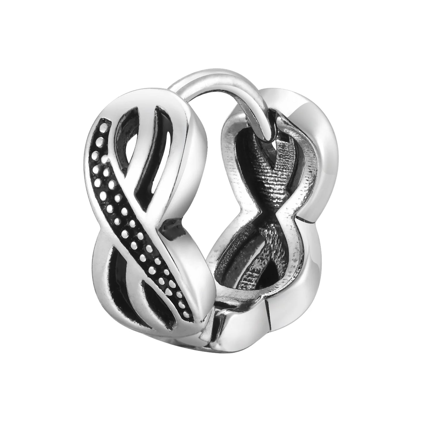 Men Infinity Earrings, Retro Vintage Huggies, New Fashion Jewelry