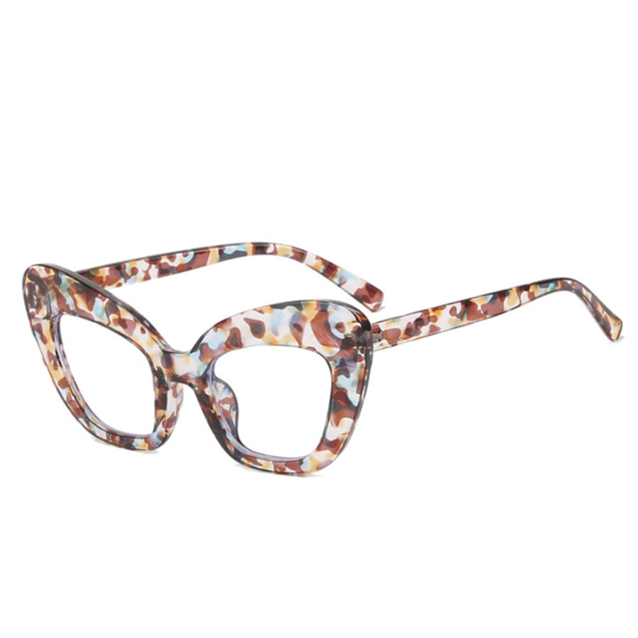 2022 New Fashion Vintage Anti Blue Light Cat Eye Women Glasse Retro Designer Eyeglasse Frame Ladies Ins Trending Clear Computer