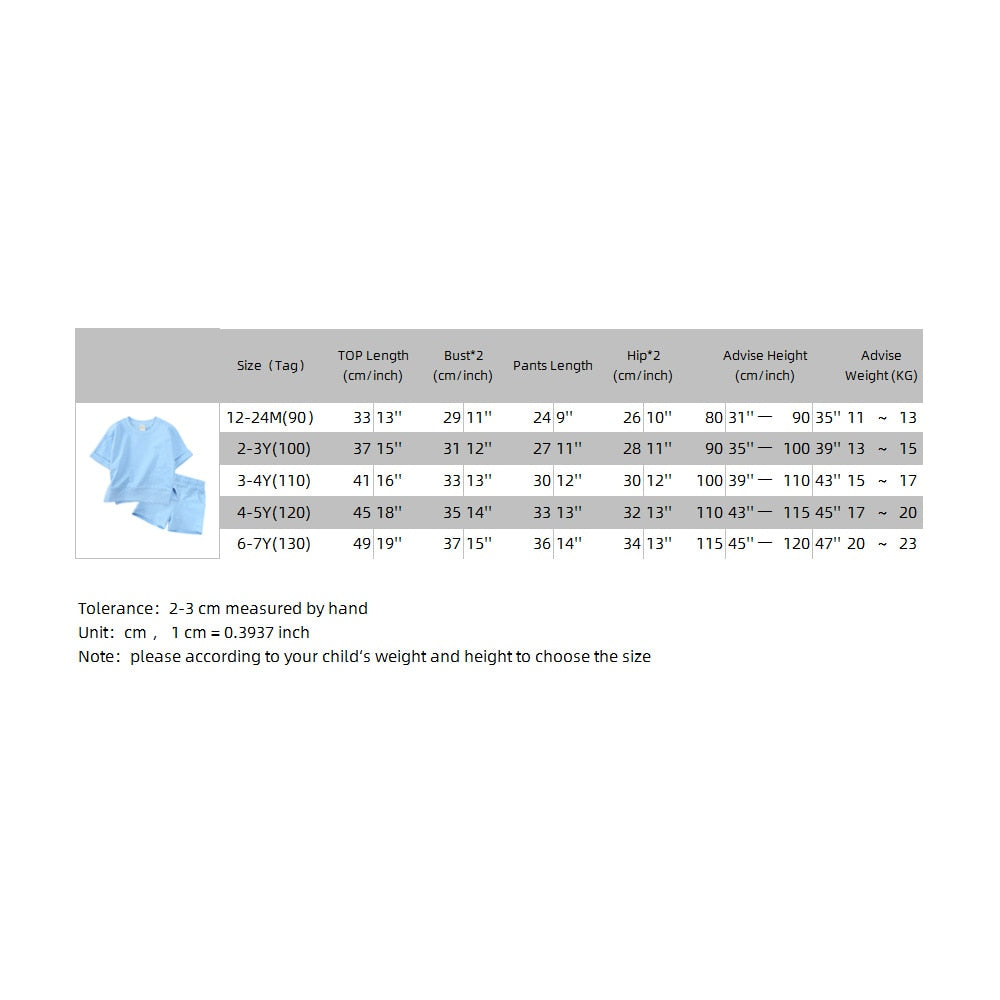 Kids Tales 2023 Summer Essential Loungewear Children's Clothing Sets Suit For Girls Short Sleeve Top+Shorts Boys Costume Outfits