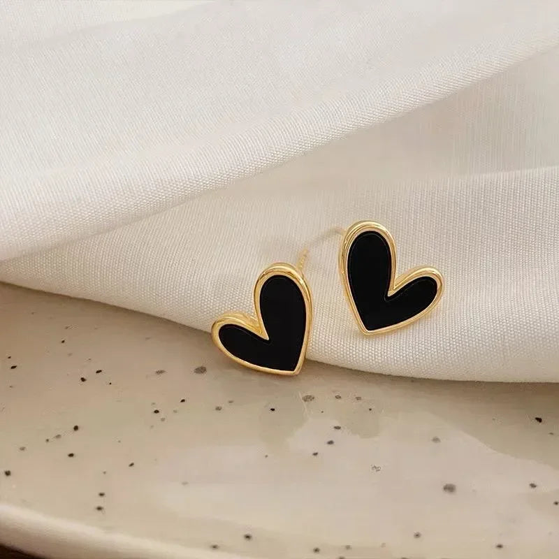 Cute Heart Stud Earrings for Women Girls Daily Wear Love Shape Earring Wedding Simple Ear Piercing Accessories Jewelry Gifts