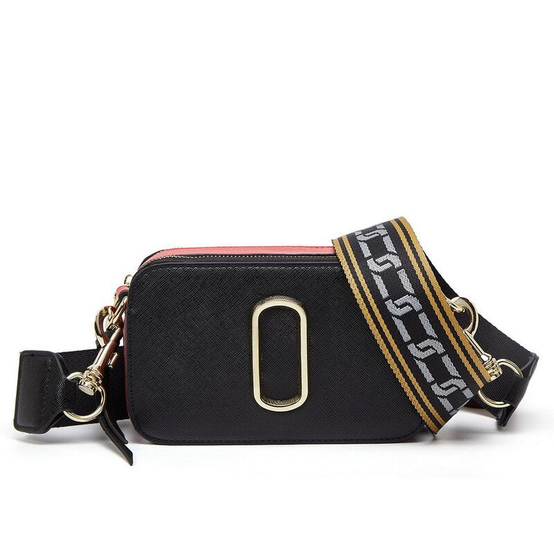 Diinovivo High Quality Square Bag For Women Crossbody Bag PU Leather Shoulder Bag Wide Strap Fashion Panelled Camera BagWHDV2411