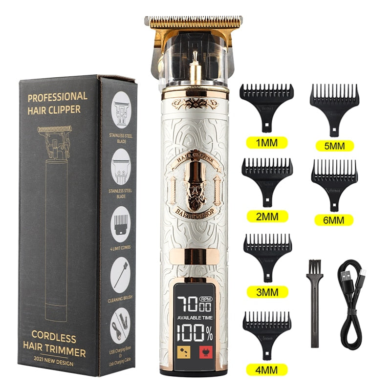 HIENA White Set Dragon Professional Hair Clipper Cordless Hair Trimmer For Men Shaver Hair Cutting Machine Barber Machin Beard