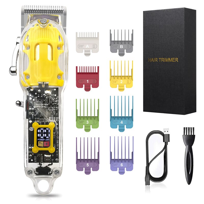Professional Hair Clipper Rechargeable Hair Clipper Razor LCD Screen Powerful Hairs Trimmer Cutting Machine Barber Haircut USB