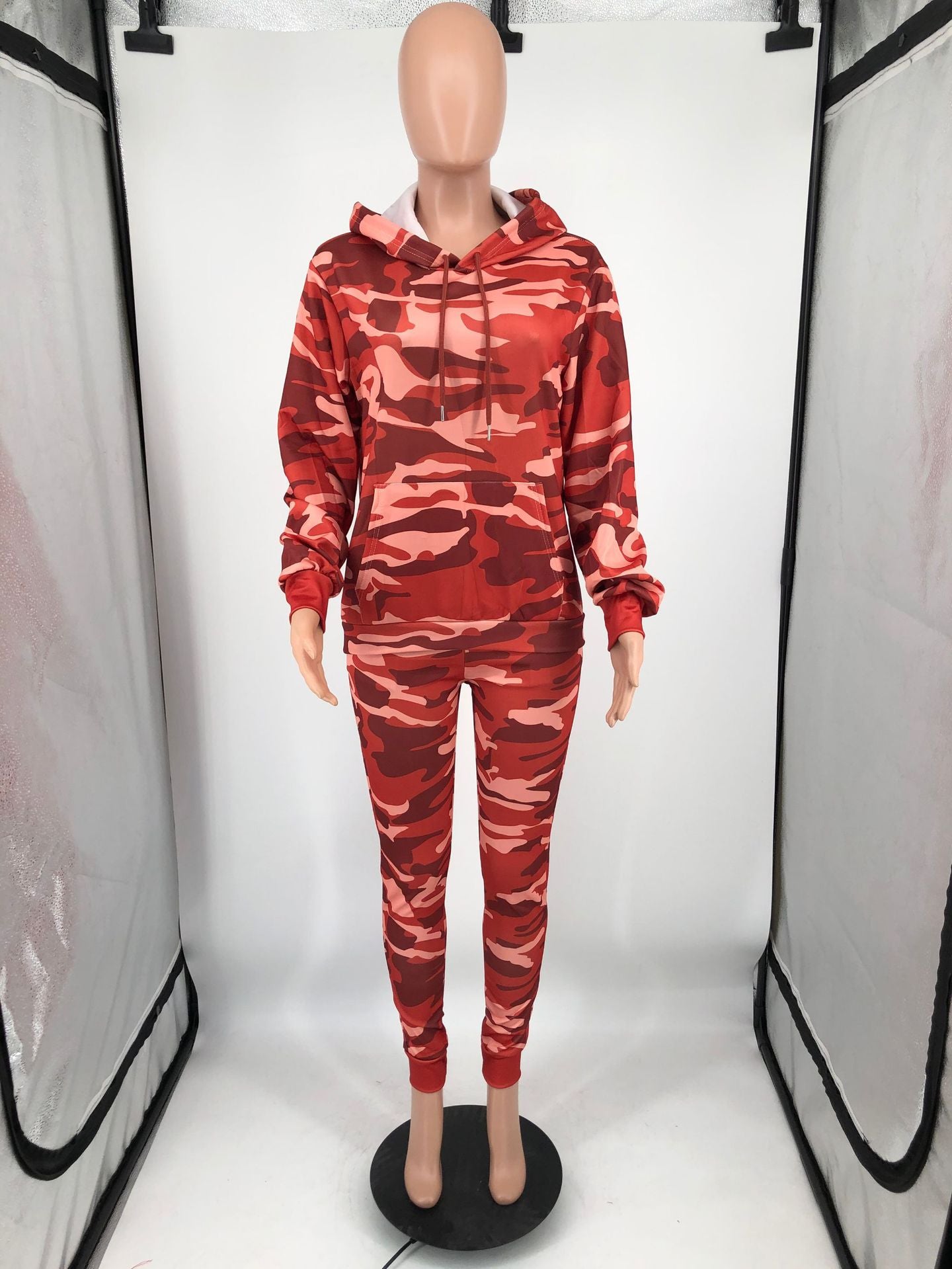 Ladies Camo Set Women Camouflage Tracksuit  Hoodies Sweatshirt Pants 2 Piece Sportwear Fall Outfits