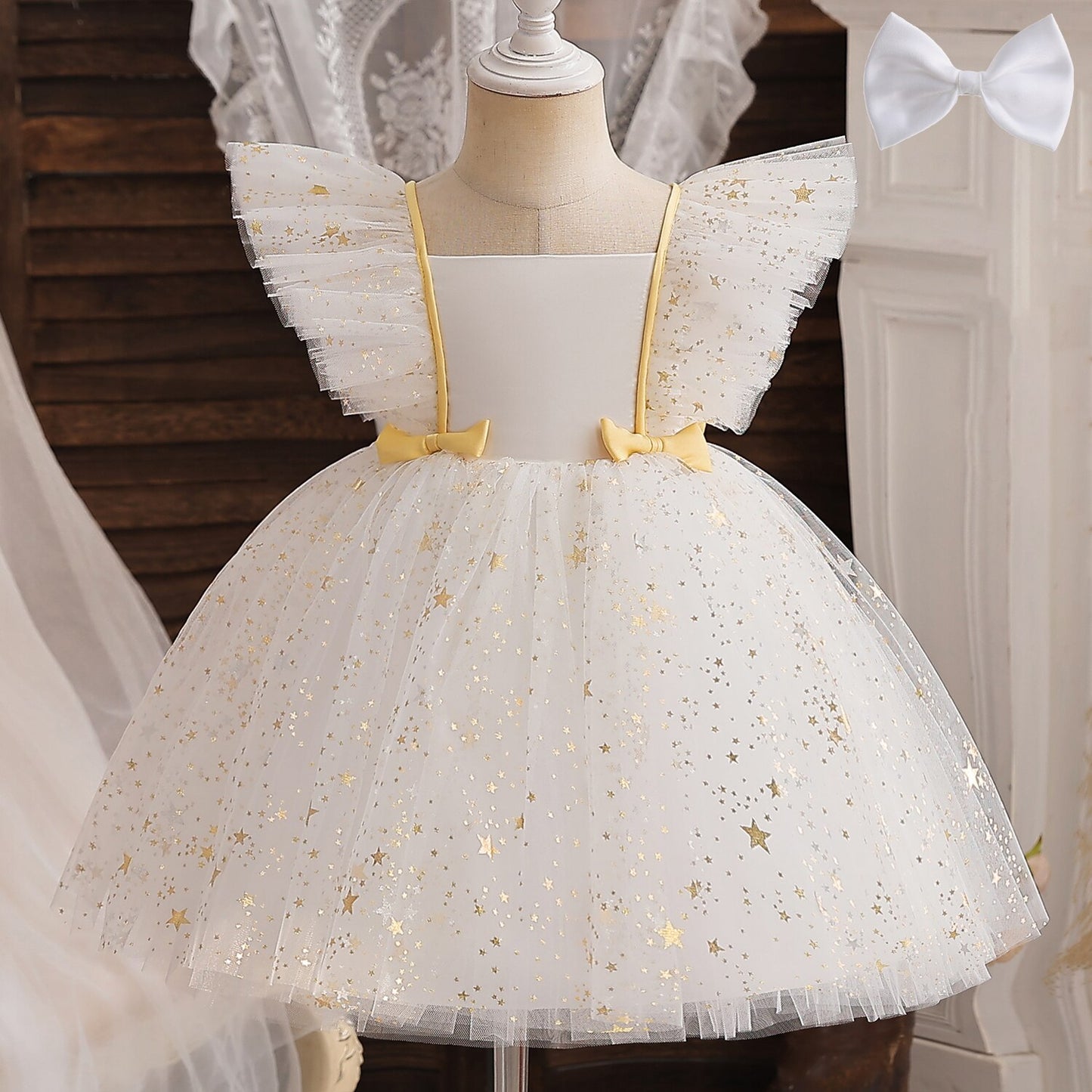 2023 Pink Elegant New Girl Princess Dresses For Kids Events Prom Costume Birthday Wedding Party Tulle Tutu Bow Girl Vestido 1-5T