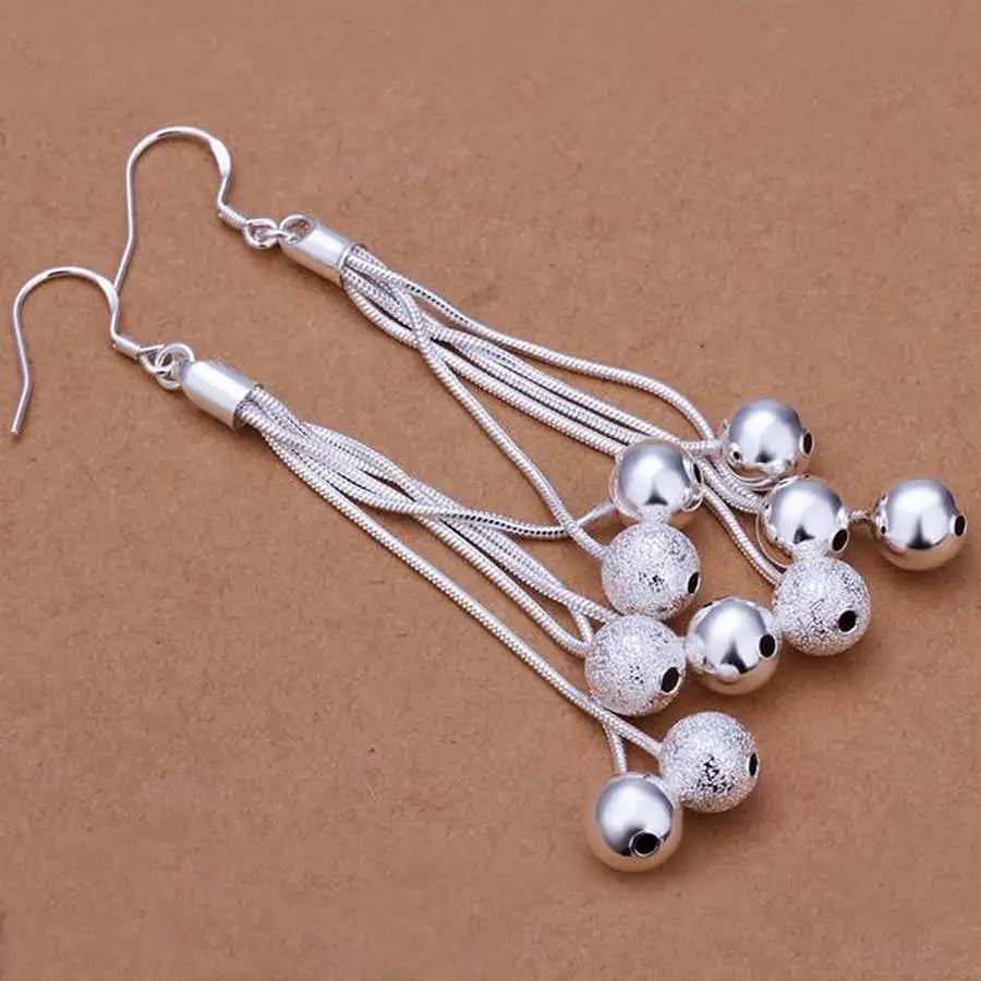 925 Sterling Silver Earring Jewelry wedding trendy fashion bohemian for women elegant nice charms long hook party gifts