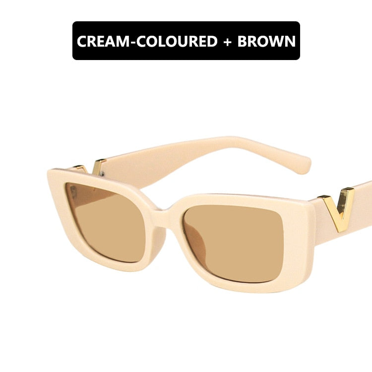 Retro Cat eyt Sunglasses Women 2023 Vintage Designer V Sun Glasses Men Fashion Rectangle Jelly Glasses Women lentes de sol mujer