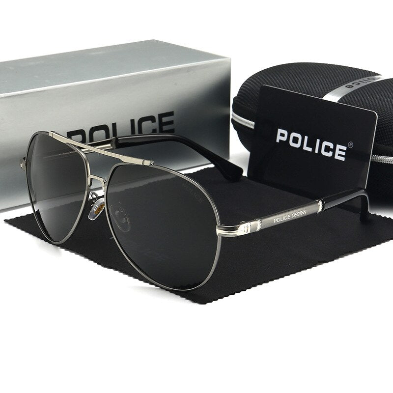 POLICE Men Polarized Sunglasses For Men Women Aluminum Magnesium Sun Glasses Driving Glasses Rectangle Shades For Men Eyewear