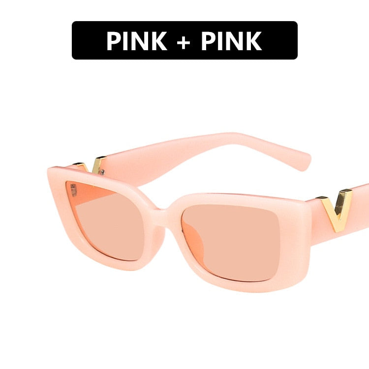 Retro Cat eyt Sunglasses Women 2023 Vintage Designer V Sun Glasses Men Fashion Rectangle Jelly Glasses Women lentes de sol mujer