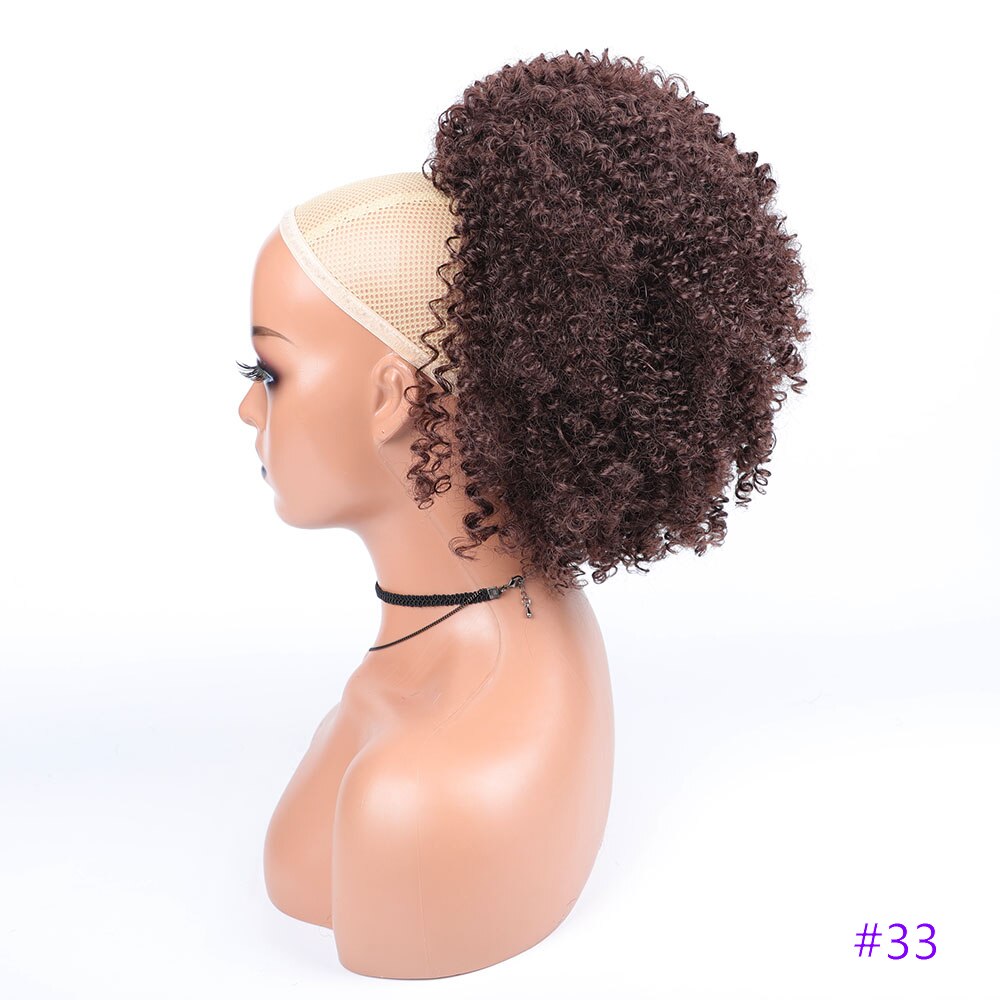 Synthetic Long Afro Kinky Curly Ponytail Synthetic Drawstring Ponytail Clip-In Hair Extension For Women Natural Looking