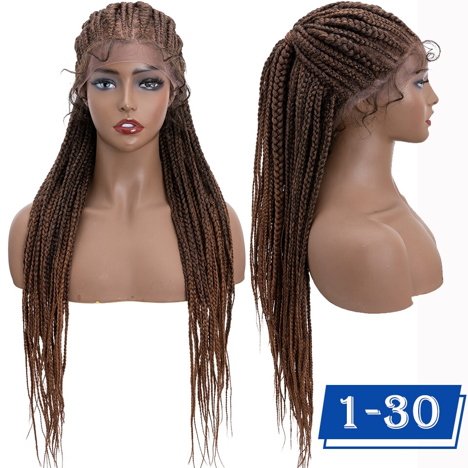My-Lady Synthetic 25inch Braided Lace Front Wig Box Braids Wig With Baby Hair Tied Up Cornrow Braids Lace Wigs Frontal Afro Wig