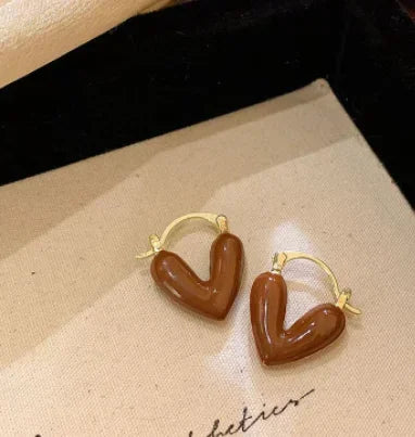 Cute Heart Stud Earrings for Women Girls Daily Wear Love Shape Earring Wedding Simple Ear Piercing Accessories Jewelry Gifts