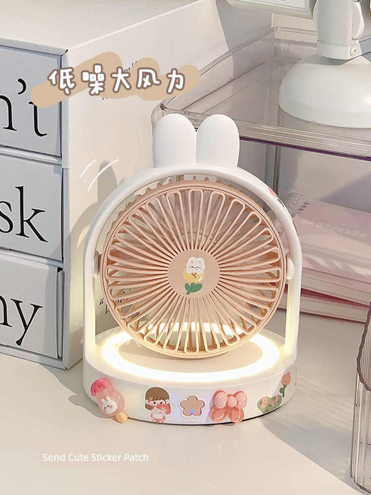 Cute Desktop Little Fan Mute Office Desk Mini Fan USB Rechargeable Student Dormitory Portable