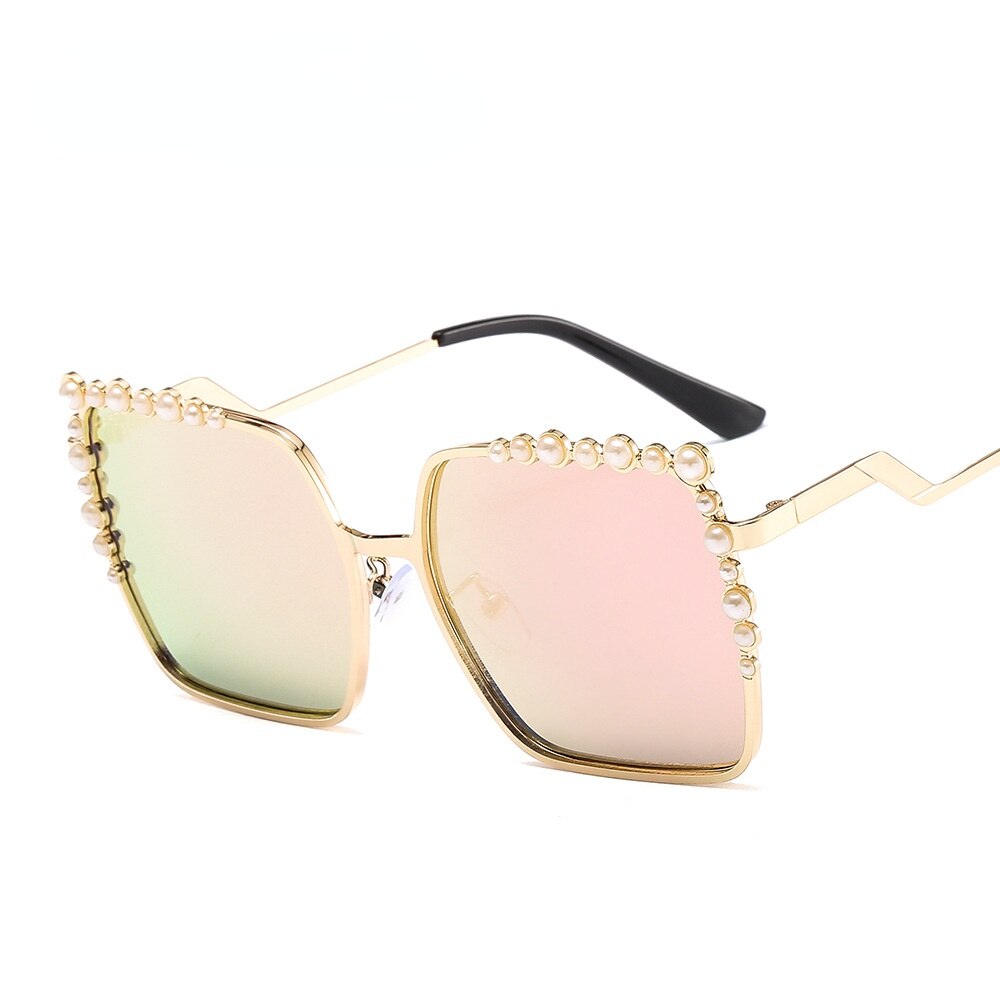 Oversized Square Sun Glasses Ladies 2023 New Luxury Pearl Sunglasses Women Brand Designer  Fashion Shades big Square