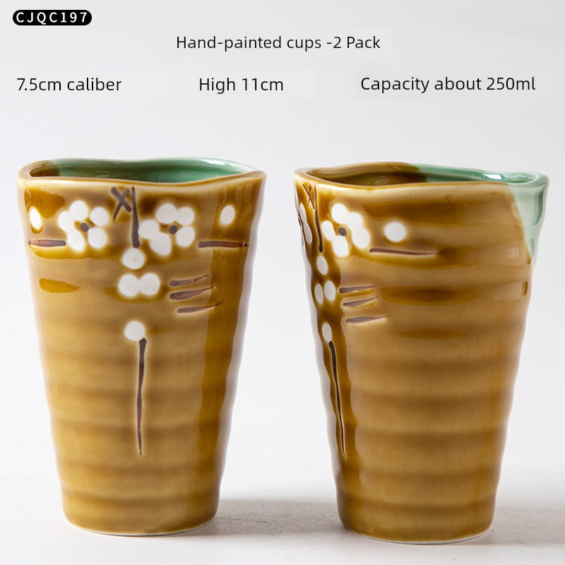 Cup Ceramic Mug with Cover Spoon Tea Cup Retro Domestic Coffee Cup Creative Personalized Trend Couple's Cups